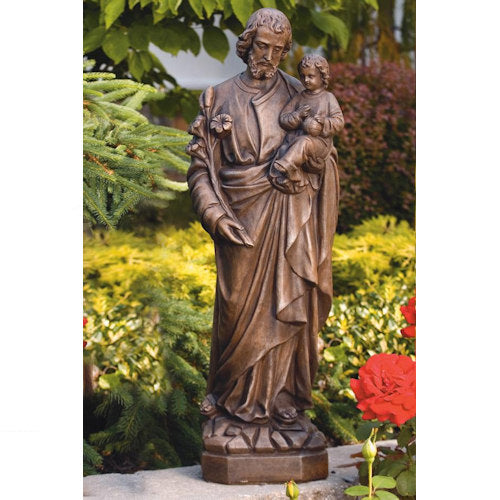 Saint Joseph With Child Sculpture 33.5"