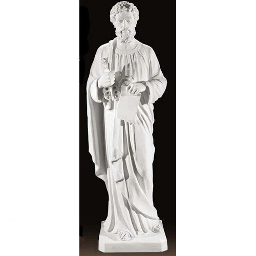 Carrara Marble Saint Peter Life Size Made in Italy Sculpture