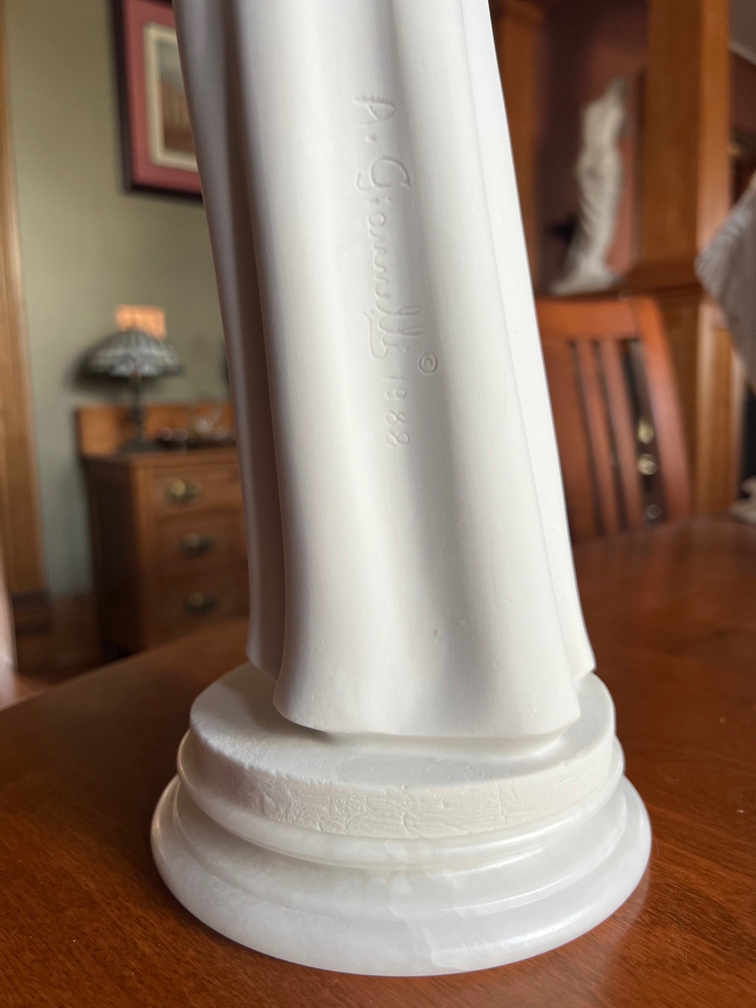 Signature of Artist A. Giannelli Italian Saint Rita statue patron saint of impossible causes devotional sculpture