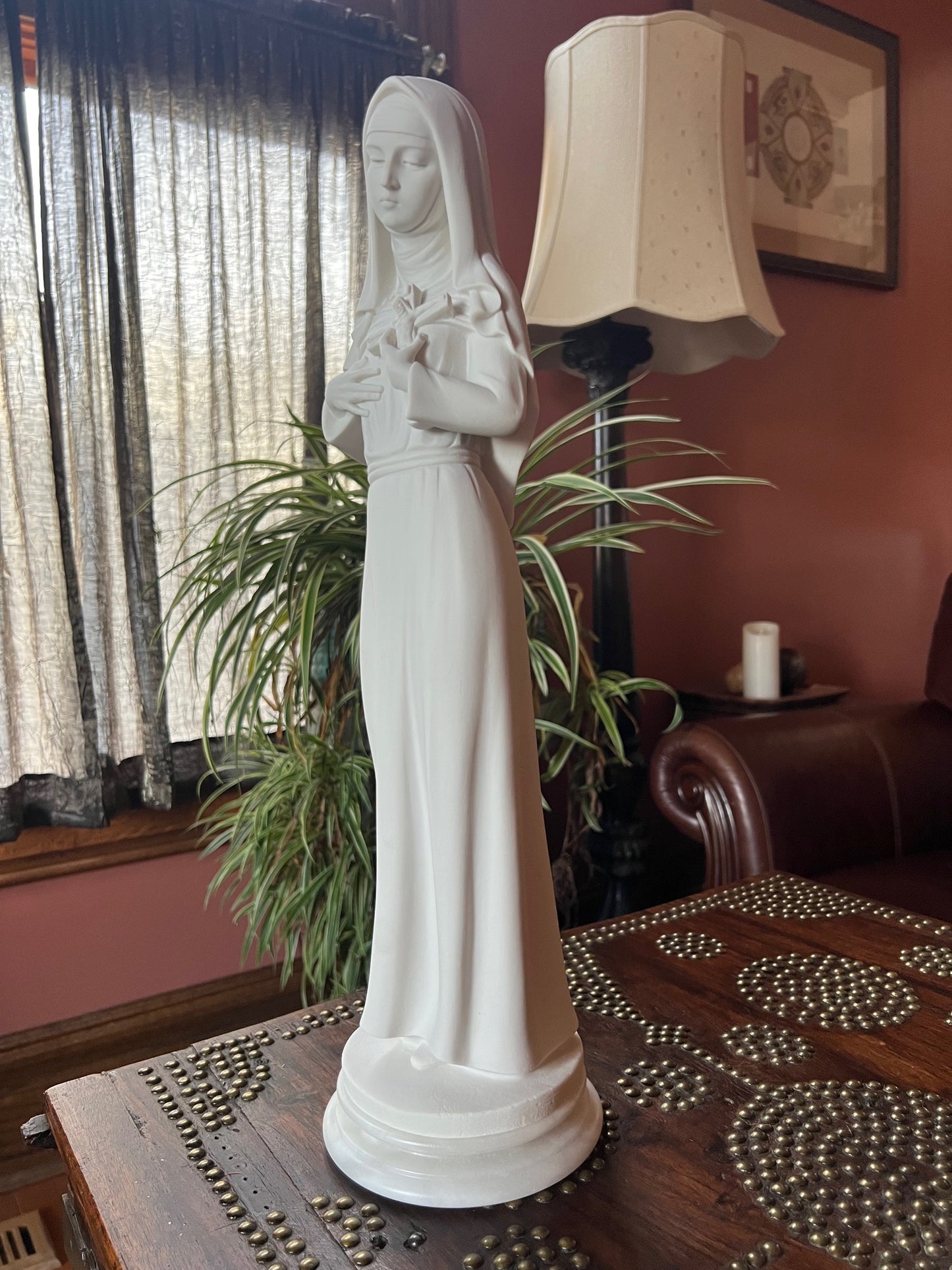 Catholic Saint Rita heirloom statue handcrafted by Italian artisans