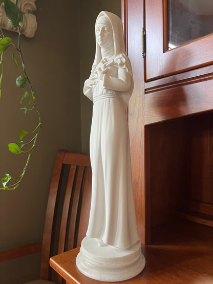 Saint Rita of Cascia Alabaster Statue – Italian Devotional Sculpture