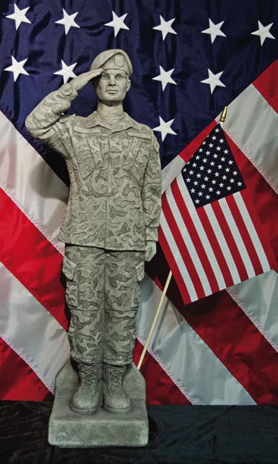 Camo Woman Soldier Military Statue Tribute Garden Sculpture