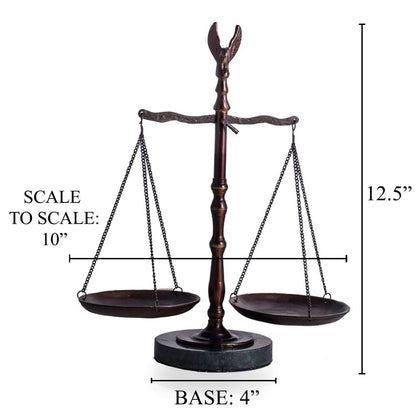 Scales of Justice Sculpture Eagle Finial 12.5" High