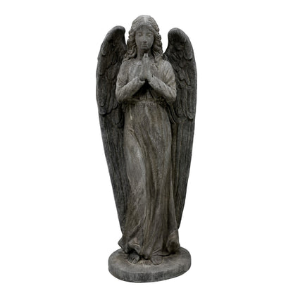 Seraphina praying guardian angel statue standing in a garden 