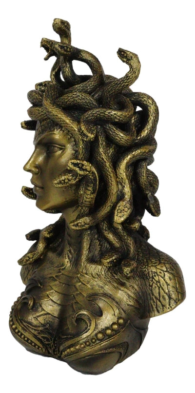 Serpent's Gaze Bronze Medusa Bust Statue Bronze Finish Sculpture
