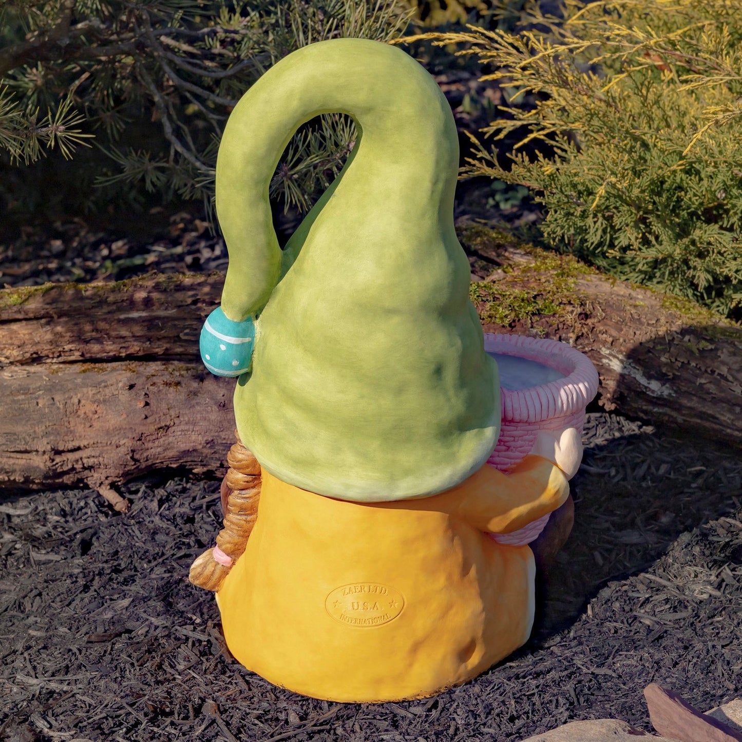 Set of 2 Assorted Spring Garden Gnomes with Planters - angle 6