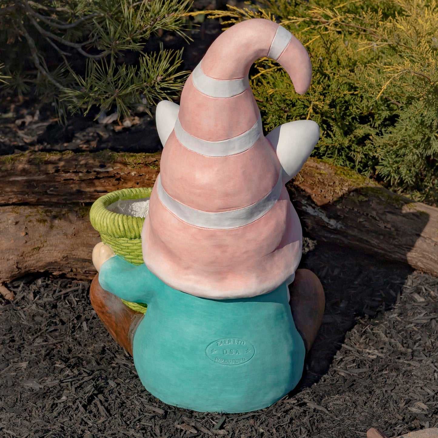 Set of 2 Assorted Spring Garden Gnomes with Planters - angle 7