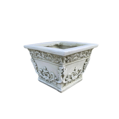Chateau Scroll Garden Planters – Set of 3 close up of medium vase size