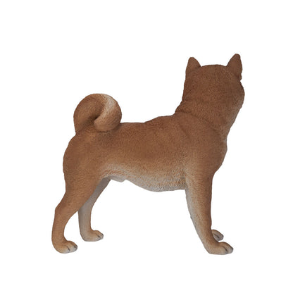 Japanese Shiba Inu life like sculpture showing the back of the dog and curled tail