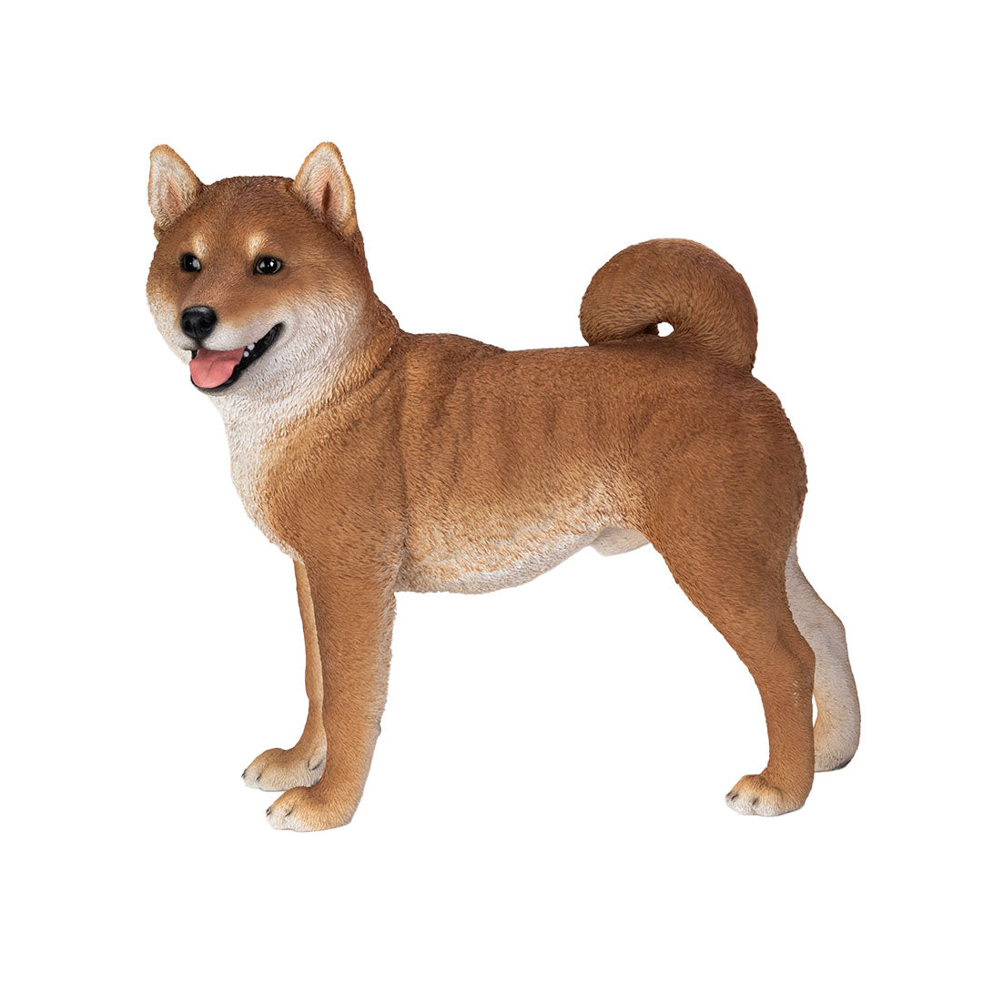 Shiba Inu garden statue with lifelike details craftsmanship close up sculpture