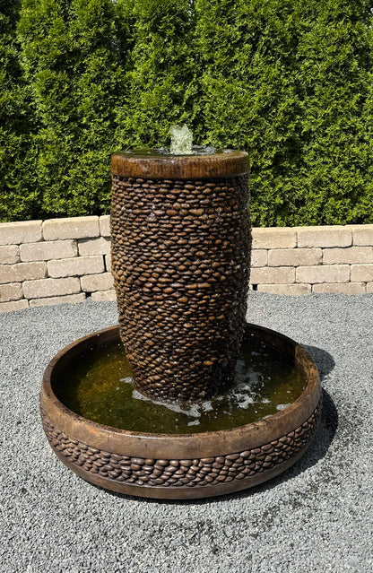 Shimmering Stones Slender Garden Fountain Modern to Traditional