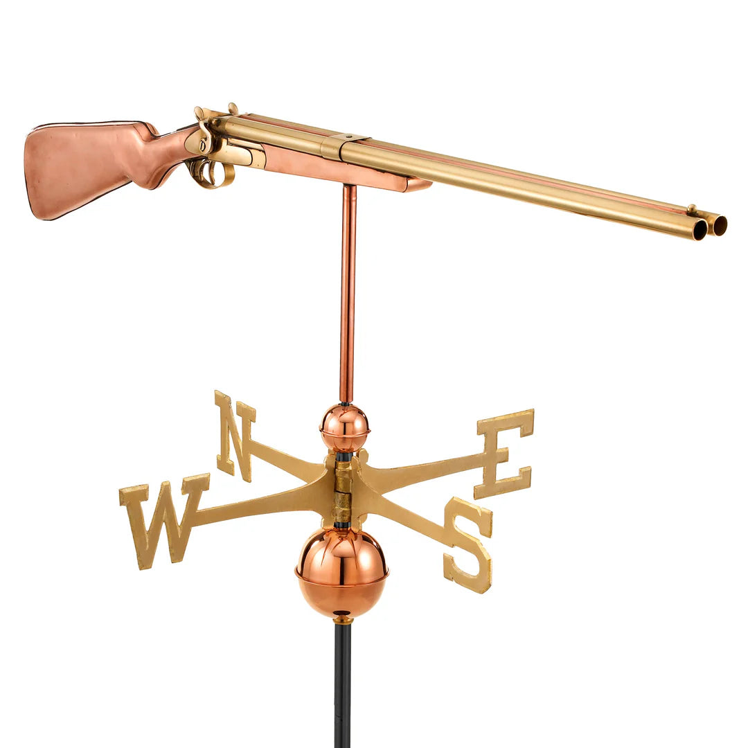 Shogun Shotgun Copper Weathervane Handcrafted from solid copper and brass