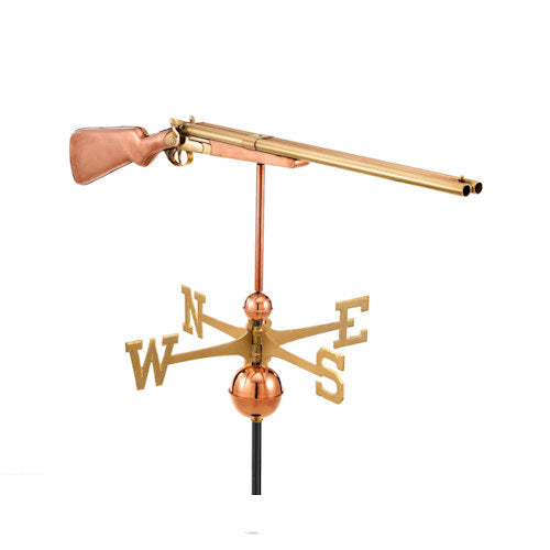 Shotgun copper weathervane handcrafted in solid copper and brass