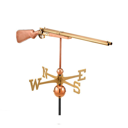 Shotgun copper weathervane handcrafted in solid copper and brass