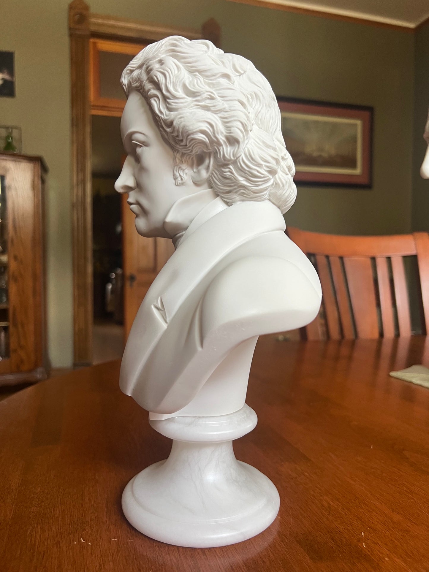 Side view High-quality Beethoven marble bust from Statue.com