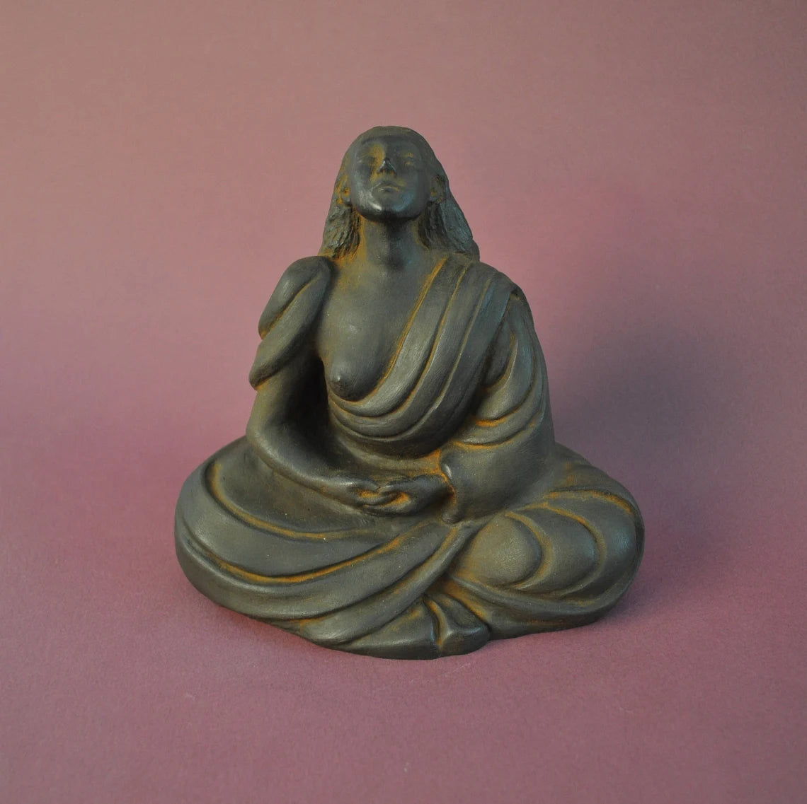 Small Western Buddha sculpture by Sigrid Herr She Who Meditates