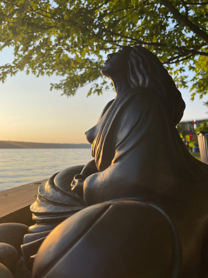 Ocean view Sigrid Herr small Western Buddha sculpture feminine art meditation statue