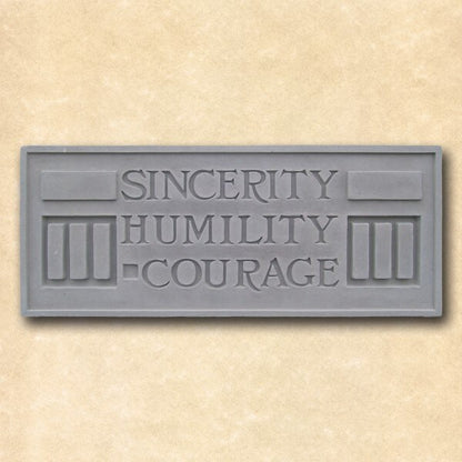 Stone Garden Plaque Sincerity Humility Courage Frank Lloyd Wright