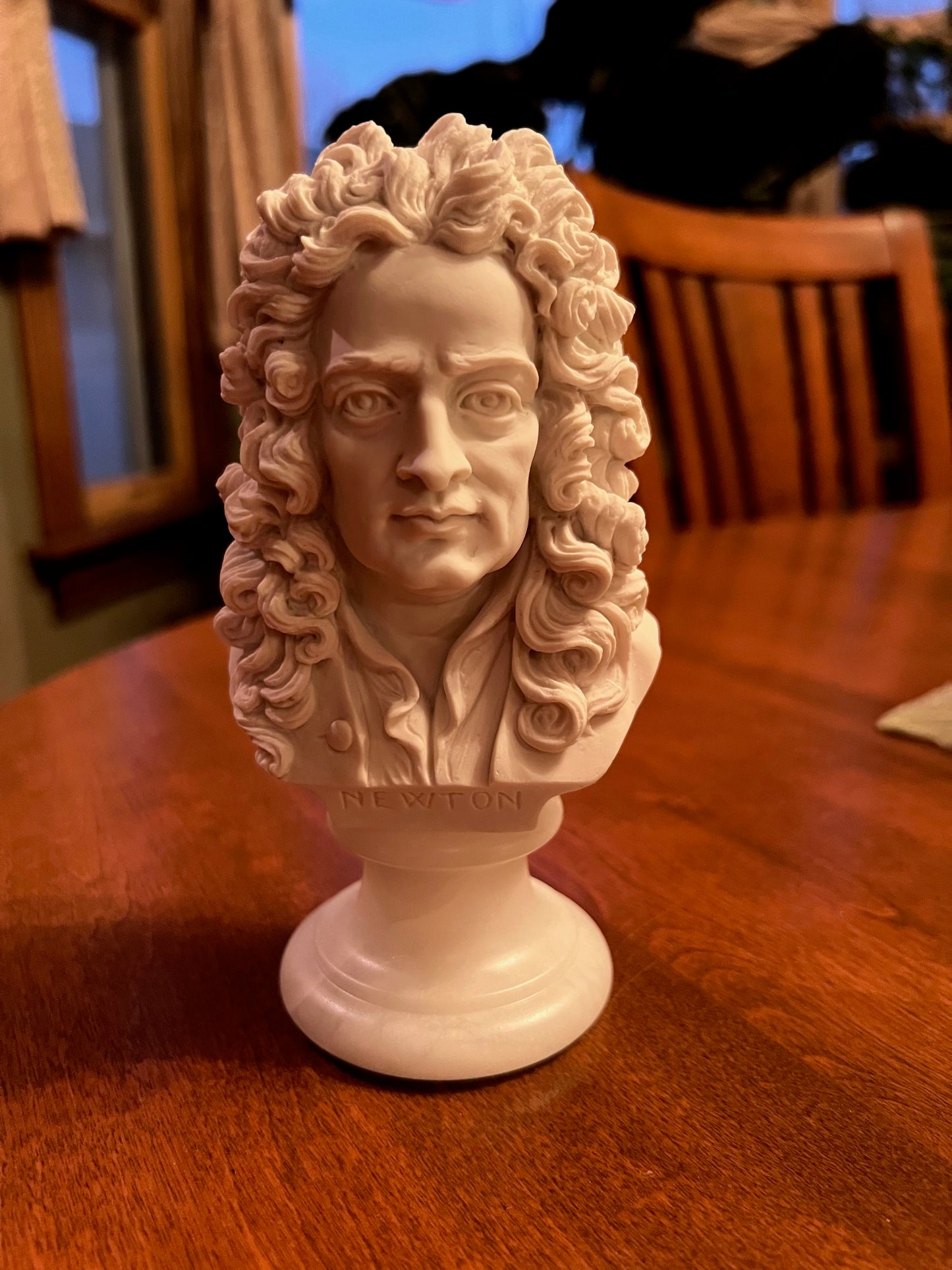 Sir Isaac Newton bust Physics Portrait of this famed mathematician sculpture