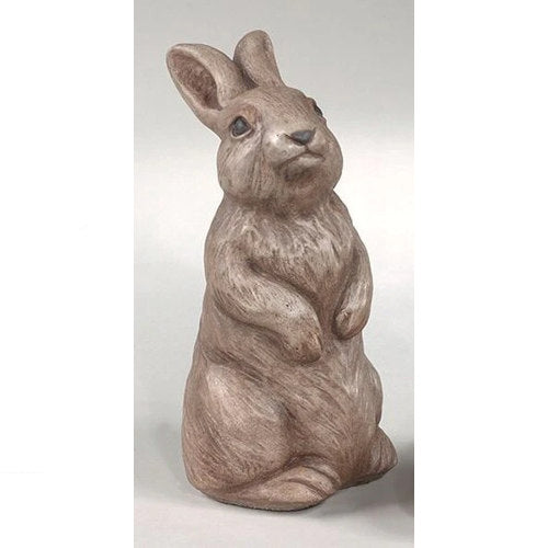 Sitting Up Rabbit Statue 11" High Colored Realistic