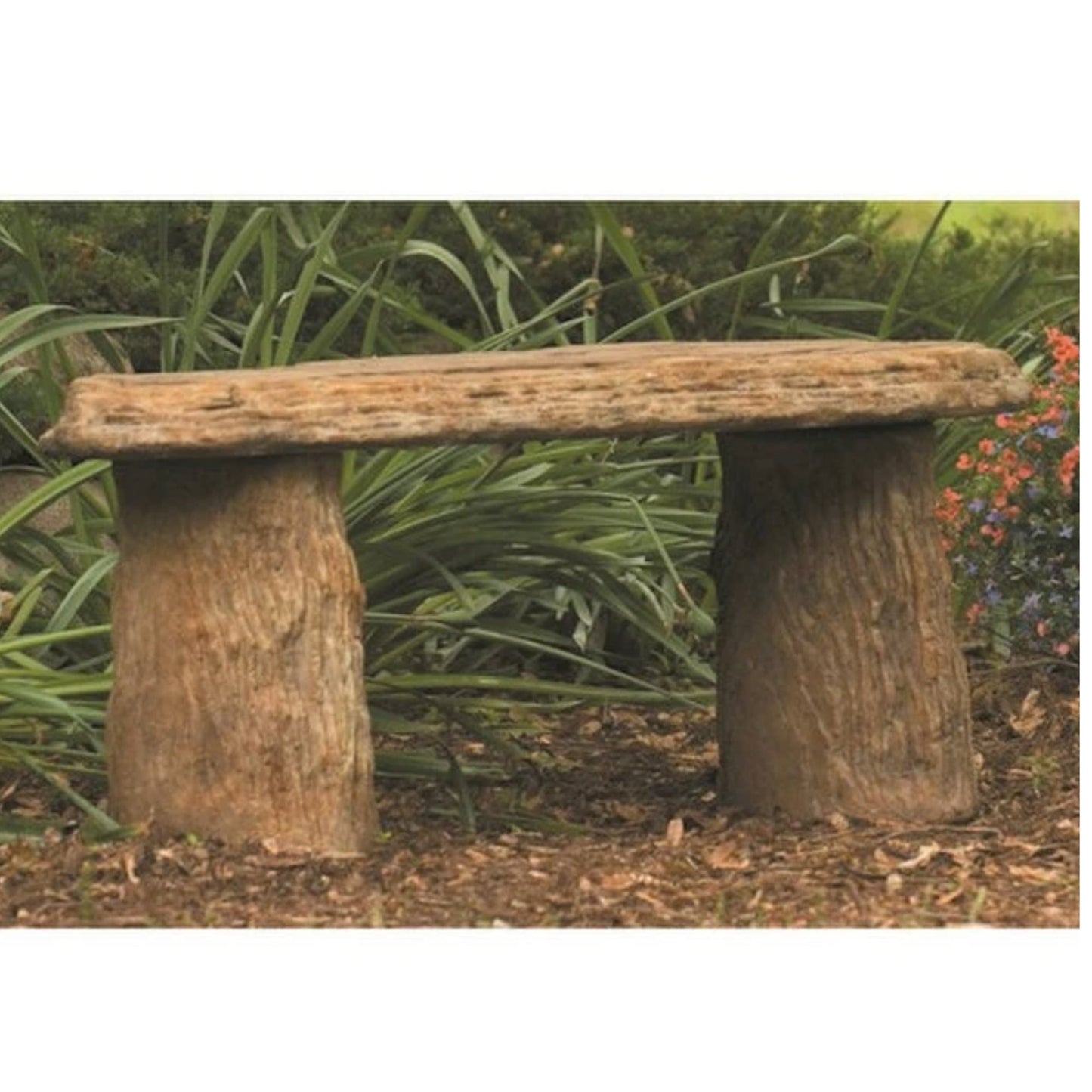 Slate Bench Garden Made of Cement Rustic Rugged Faux ridges artwork