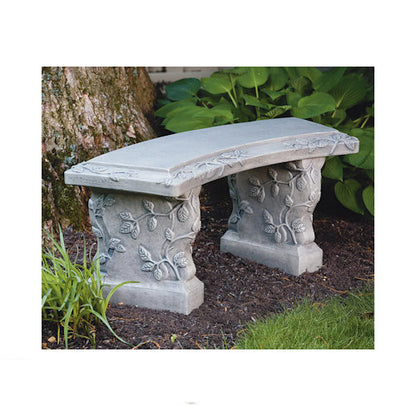 heavyweight small vine curved bench held two bases reminiscent park European estate