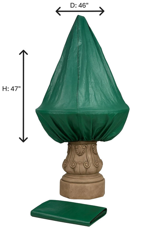 Small tapered fountain cover shown over cast stone water feature
