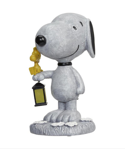 Side View Solar Snoopy & Woodstock Garden Statue