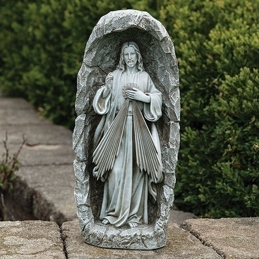 Divine Mercy LED Solar Light Garden Statue powered by the sun sculpture