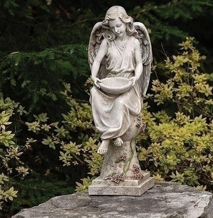 Solar Power Light Angel on Pedestal Sculpture 