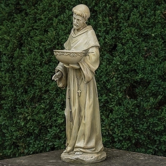 Garden Statue of Saint Francis Solar Lighted Sculpture Outdoor Religious