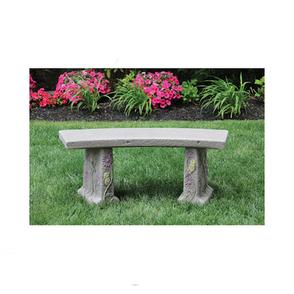 Songbirds Cement Garden Bench Seating Cement Flowers on Legs
Songbird Cement Garden Bench