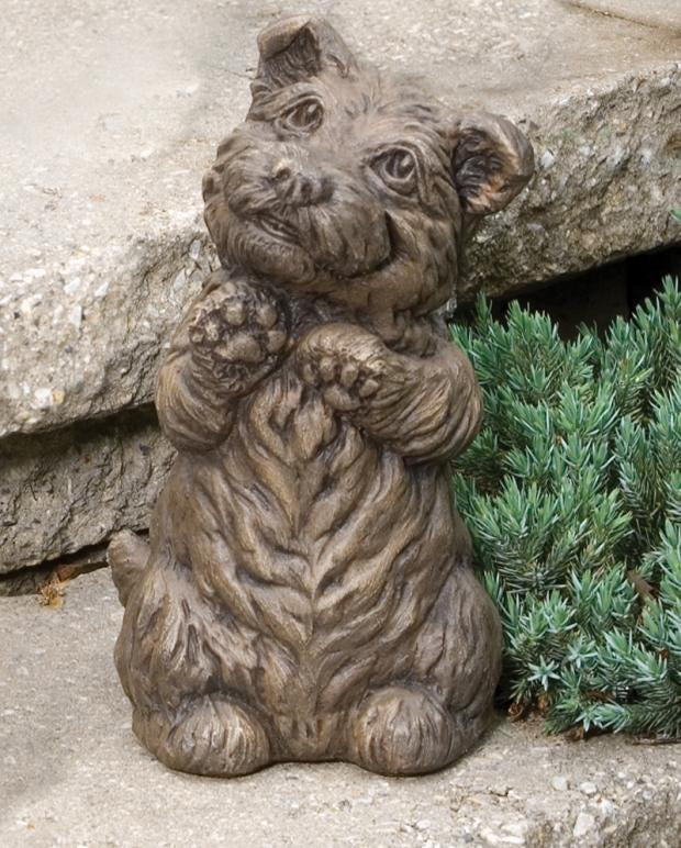 Westie of the West Highland terrier breed of dogs statue that is depicted in realistic pose