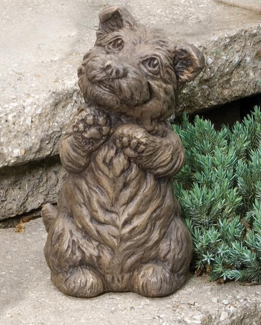 Westie of the West Highland terrier breed of dogs statue that is depicted in realistic pose