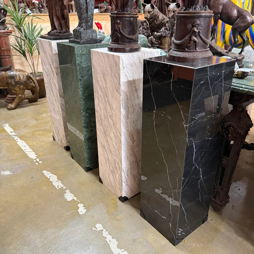 Square Modern Black Marble Pedestal Base Column Plinth