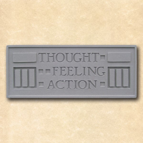 Stone Garden Plaque - Thought Feeling Action Frank Lloyd Wright