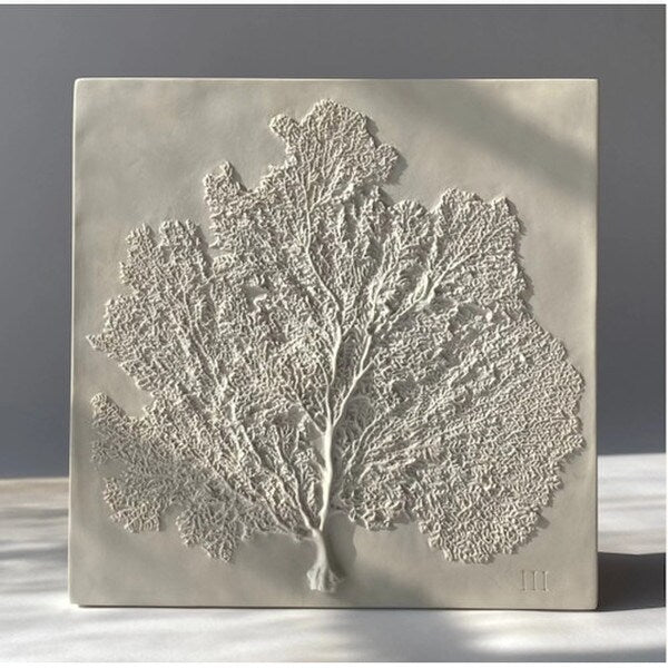 Sea Fan III Wall Plaque Sculptural Hanging for beach homes drawing study