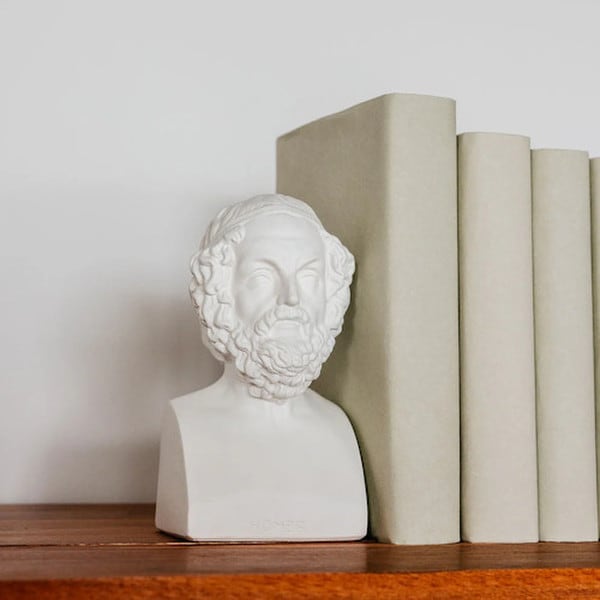 Homer and Aristotle Bookends Sculptures