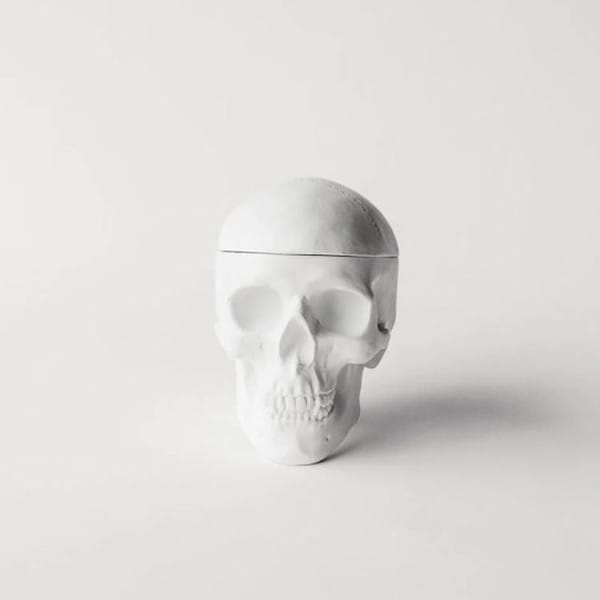 Human Skull Replica Sculptural Box Statue