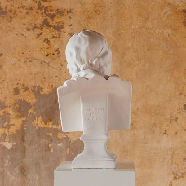 Philosopher Bust is a replica of Voltaire as sculpted by Houdon Sculptor