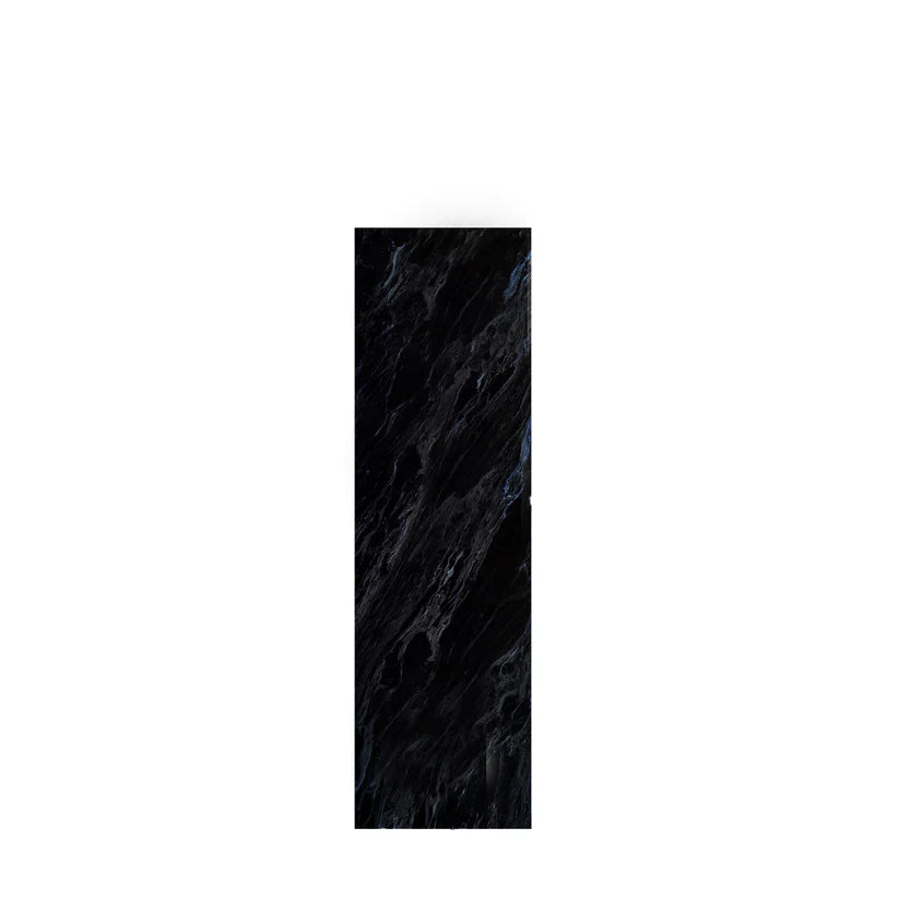 Modern black marble pedestal column for sculpture display