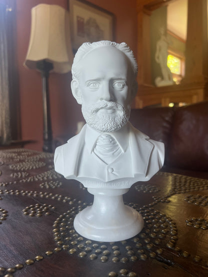 alabaster Tchaikovsky bust statue signed Giannelli classical art sculpture