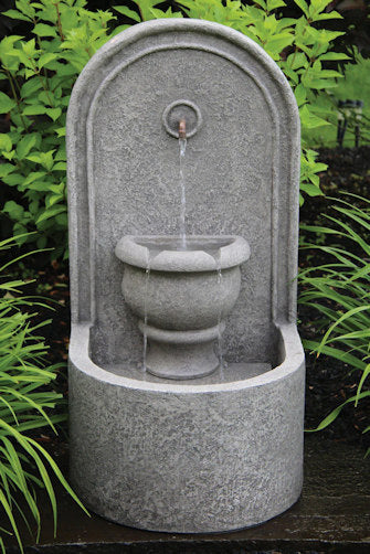 Italian Terrace Villa Cement Urn Wall Fountain elegance of Mediterranean gardens 