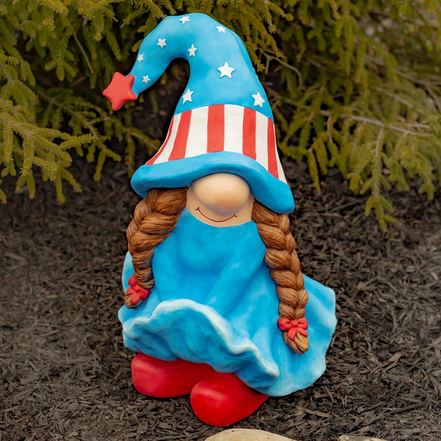 "The Americanas" Set of 3 Assorted Lady Patriot Garden Gnomes - angle 2