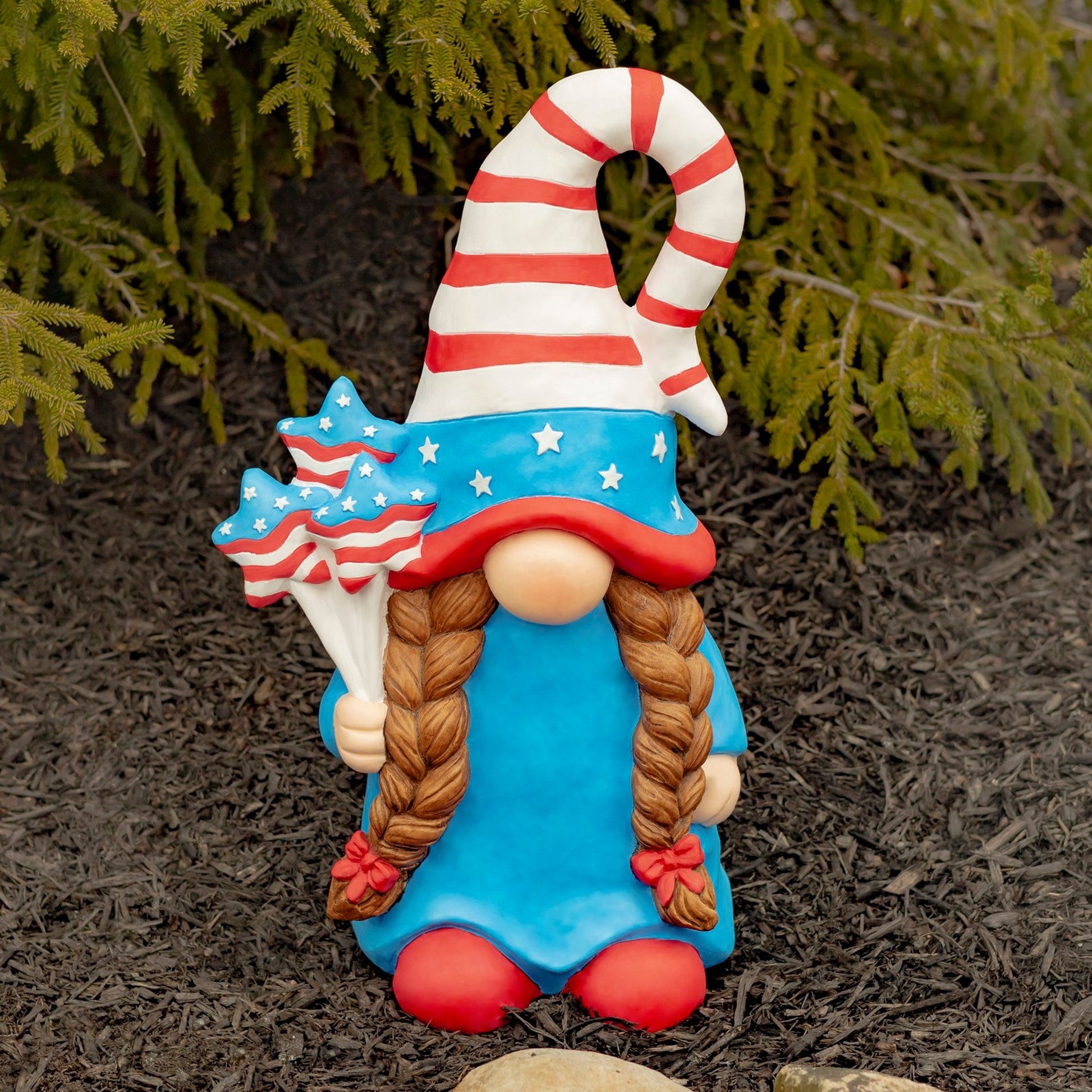 "The Americanas" Set of 3 Assorted Lady Patriot Garden Gnomes - angle 3
