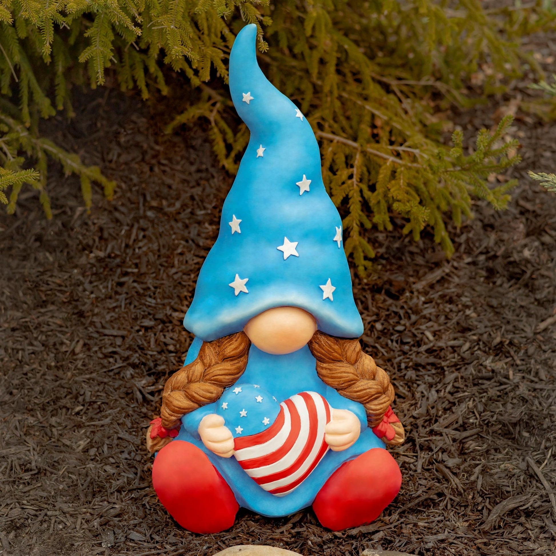"The Americanas" Set of 3 Assorted Lady Patriot Garden Gnomes - angle 4