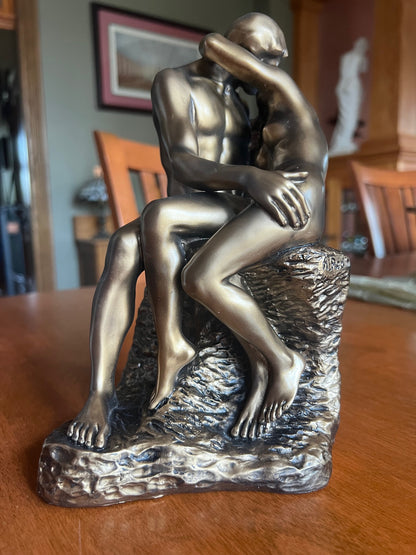 The Kiss by Rodin Sculpture in bronze finish sign by A. Rodin Statue  Reproduction's