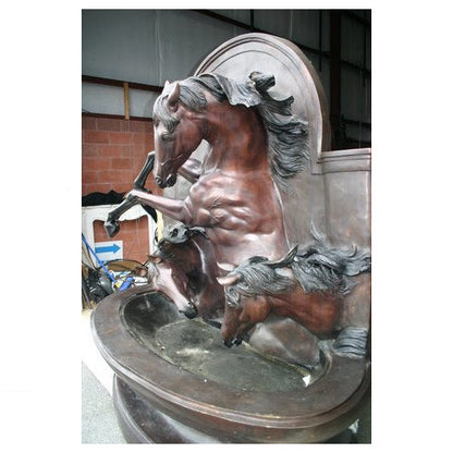 Three Horse Wall Fountain Medium Garden Sculpture