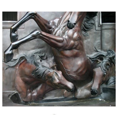 Medium Horse  Equestrian Fountain Sculptural Bronze Sculpture basin pool Stallions