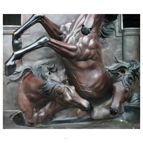 Three Horse Wall Fountain Medium Garden Sculpture